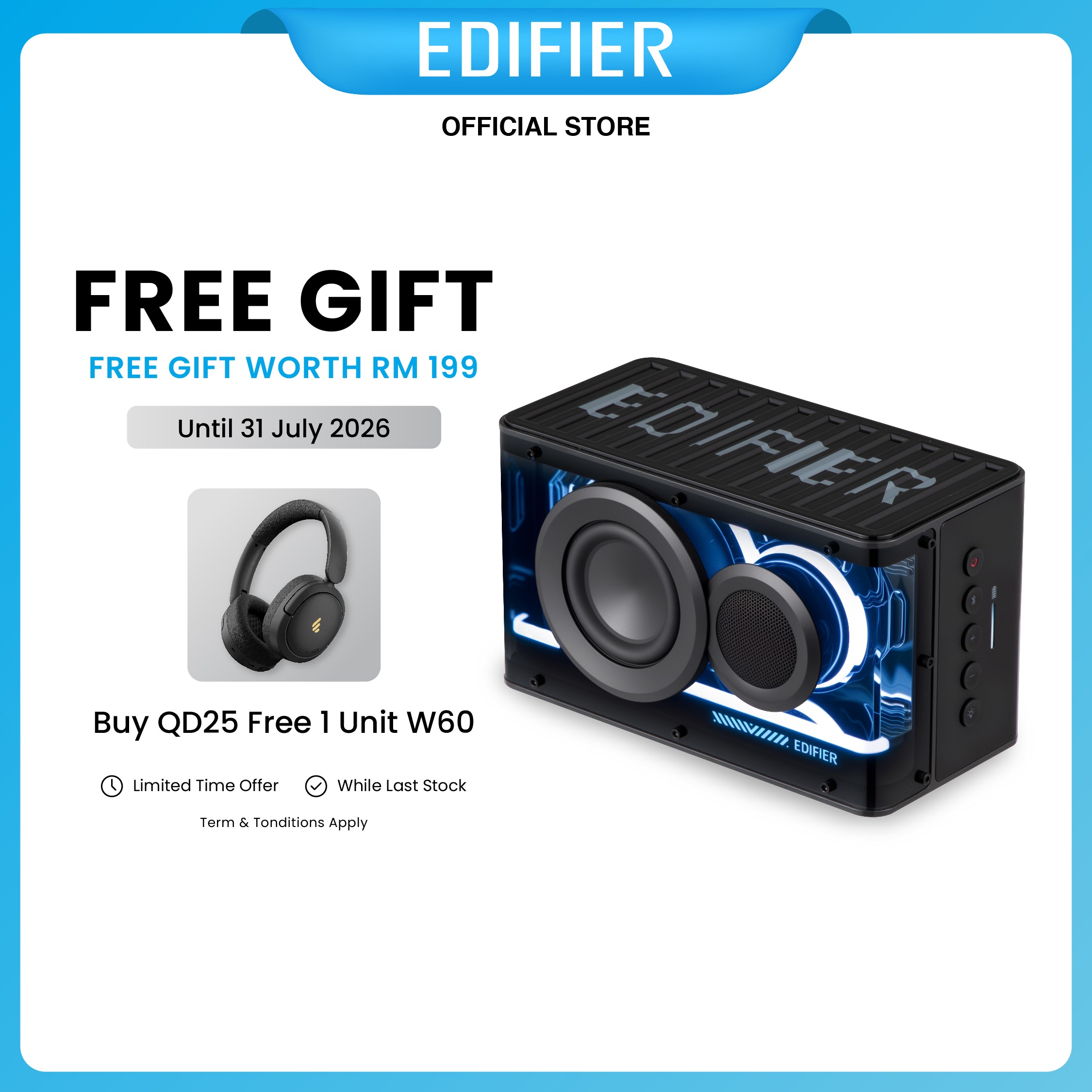 PDP Free Gift-03.jpg Edifier QD25 Portable Speaker | 35W GaN Fast Charging | Bluetooth 6.0 - Image 1